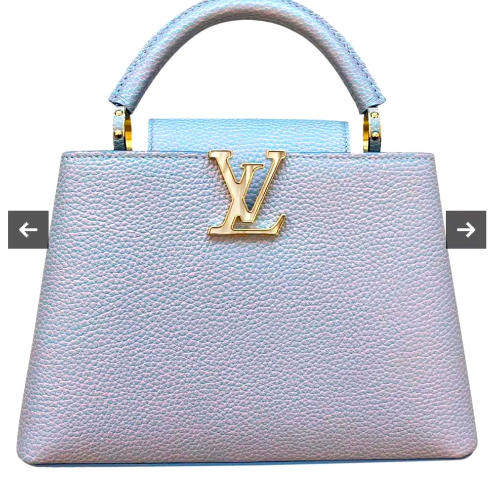 BRAND NEW AUTHENTIC CAPUCINES LOUIS VUITTON PURSE! RARE LILAC-BLUE-PINK color